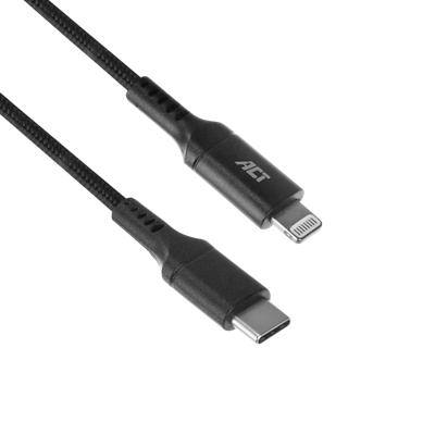 [AC3095] ACT kabel | USB-C naar Lightning | 1 m | Zwart | AC3095